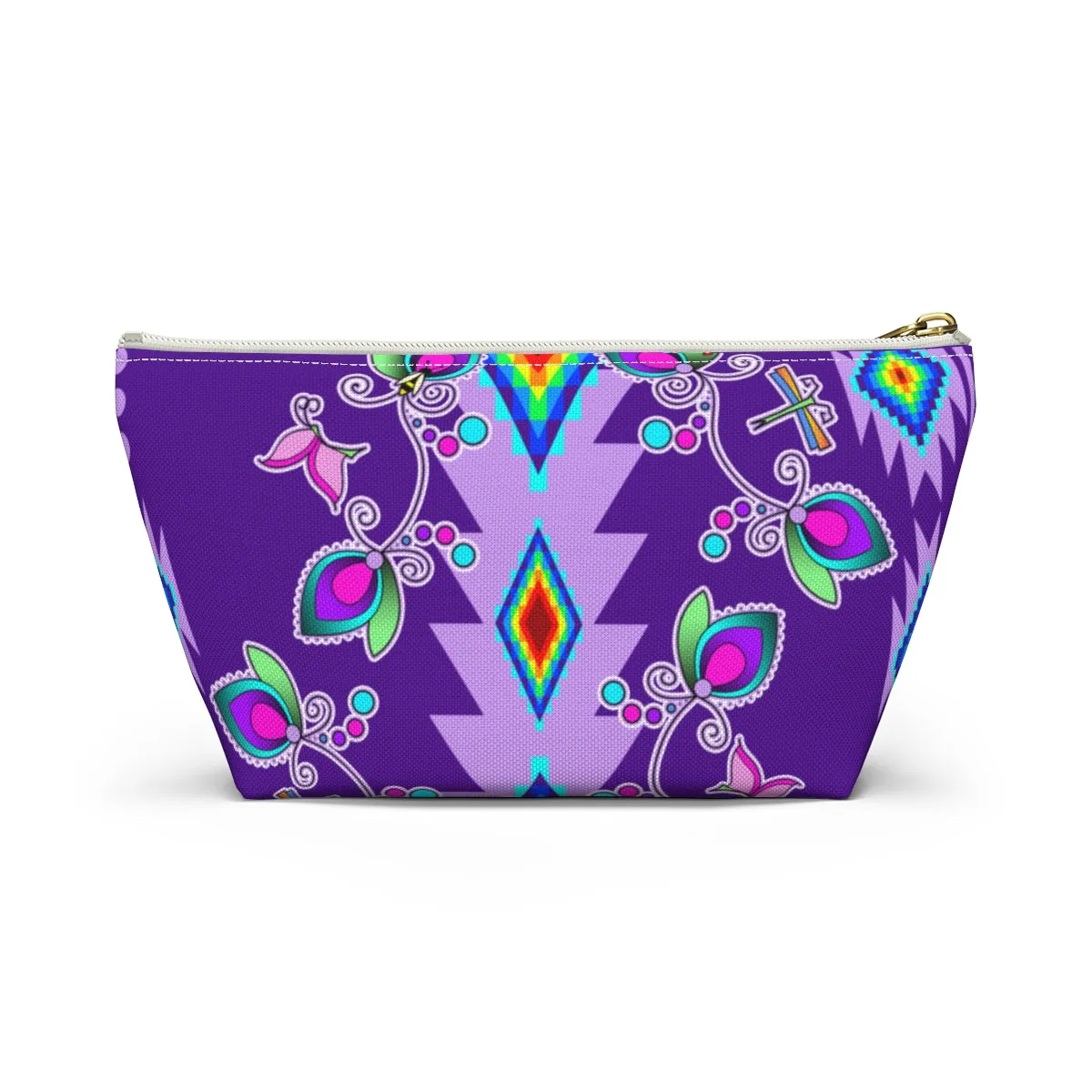 Purple Floral Accessory Bag