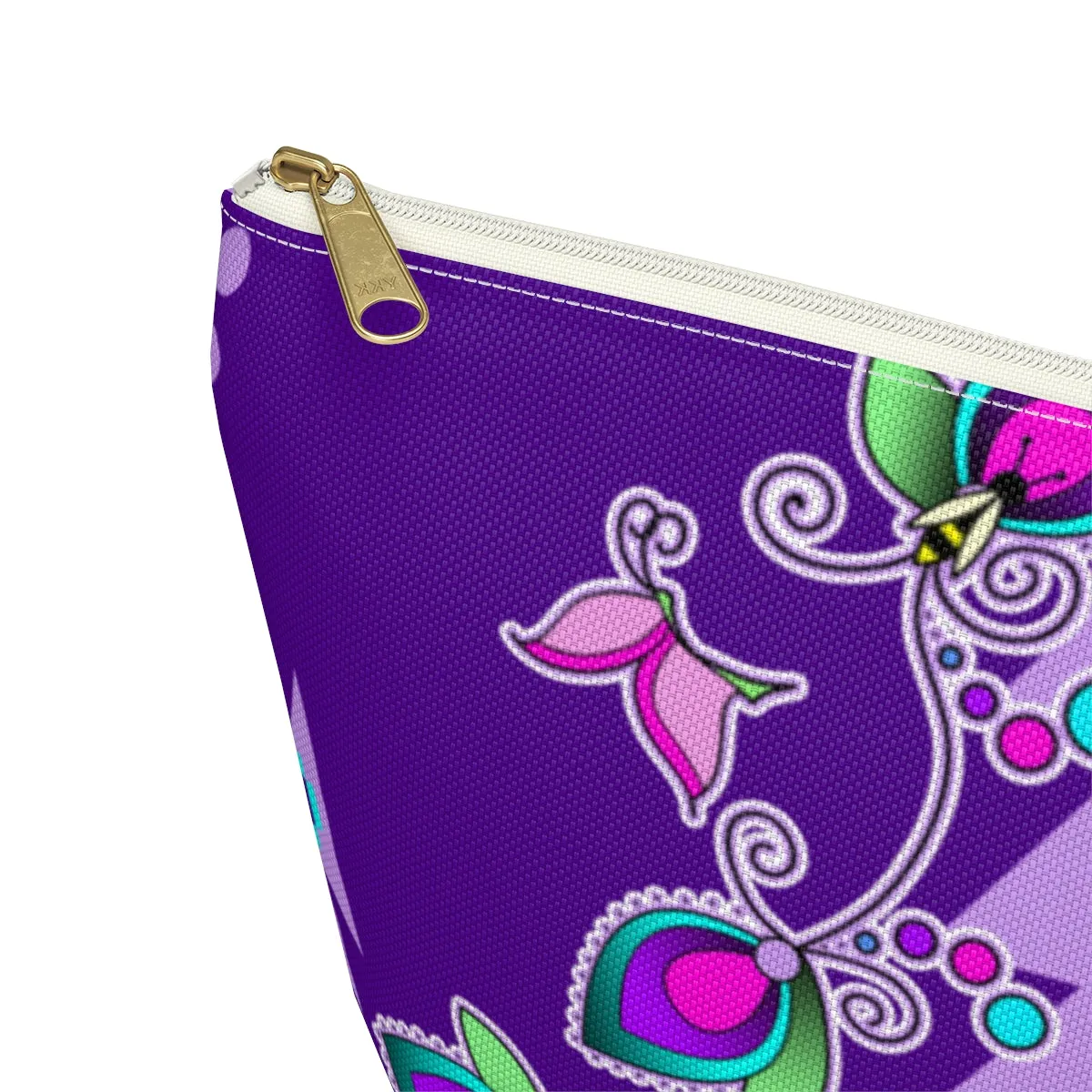 Purple Floral Accessory Bag