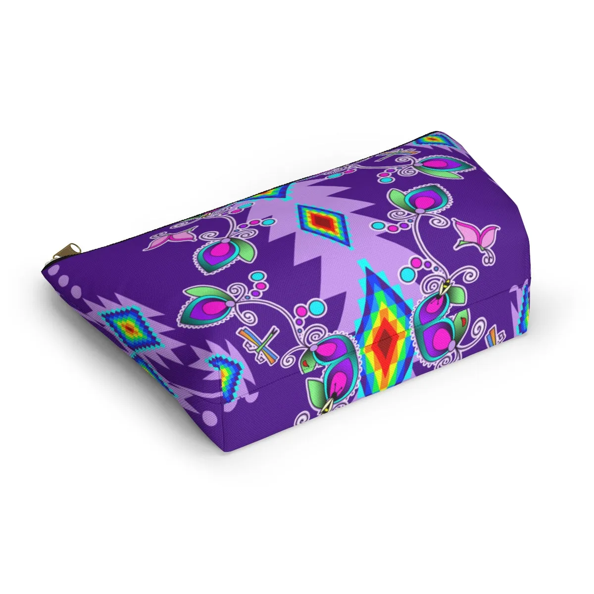 Purple Floral Accessory Bag