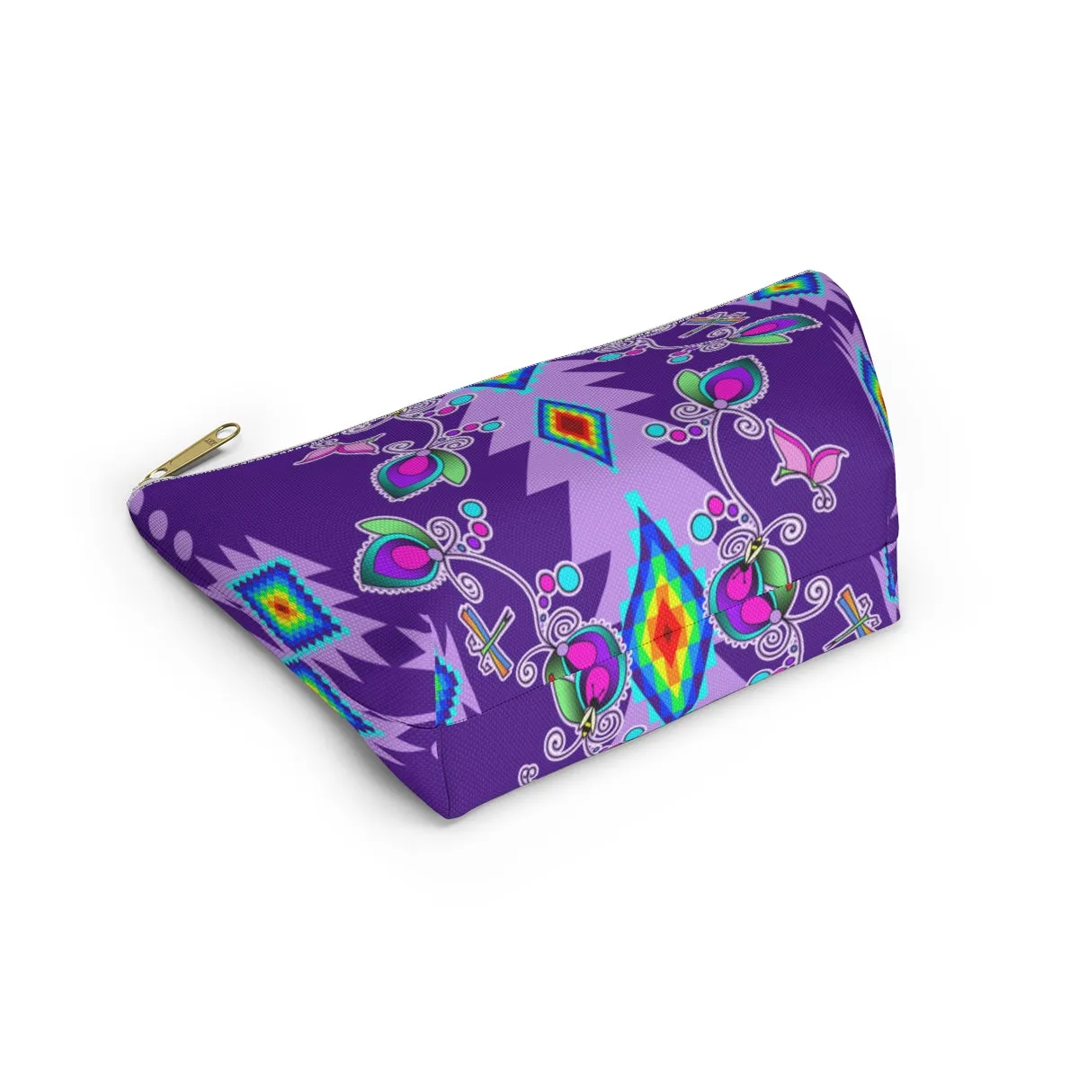 Purple Floral Accessory Bag