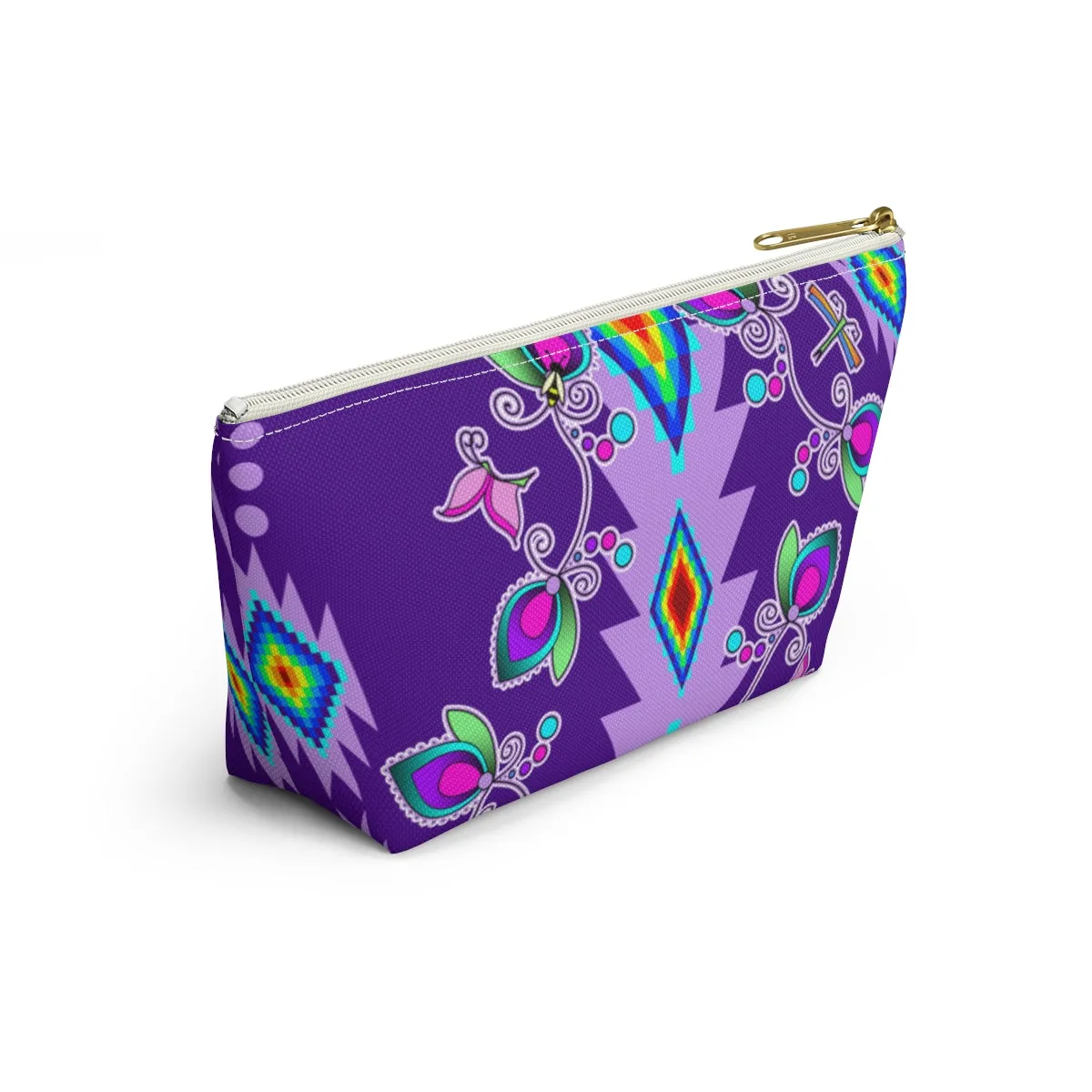 Purple Floral Accessory Bag