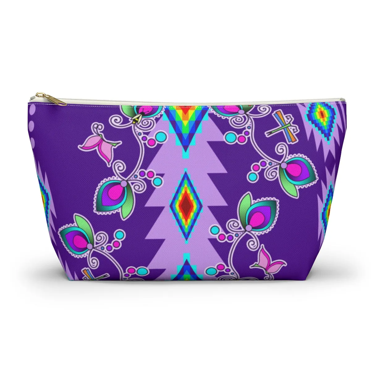 Purple Floral Accessory Bag