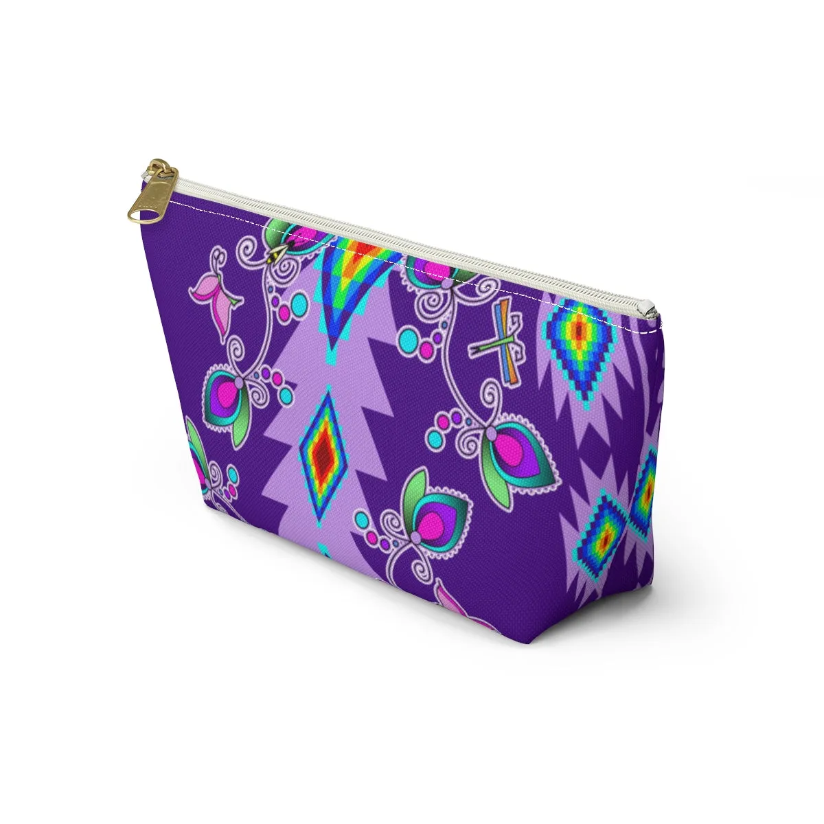 Purple Floral Accessory Bag