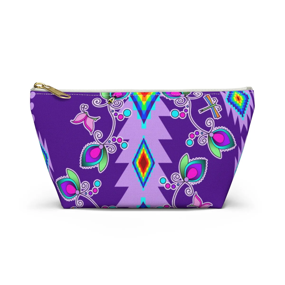 Purple Floral Accessory Bag