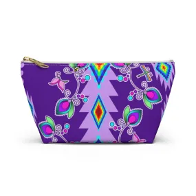 Purple Floral Accessory Bag