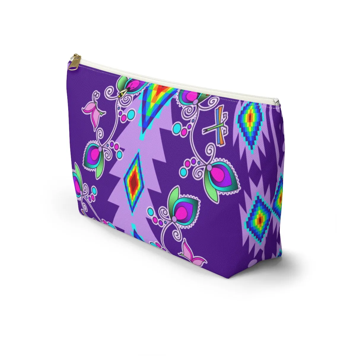 Purple Floral Accessory Bag