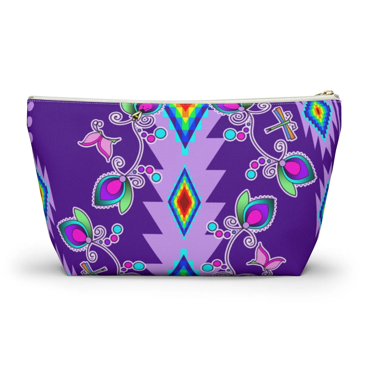 Purple Floral Accessory Bag