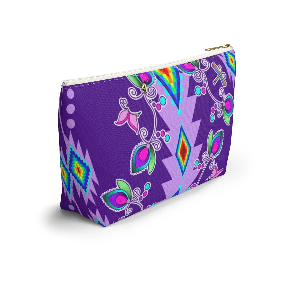 Purple Floral Accessory Bag