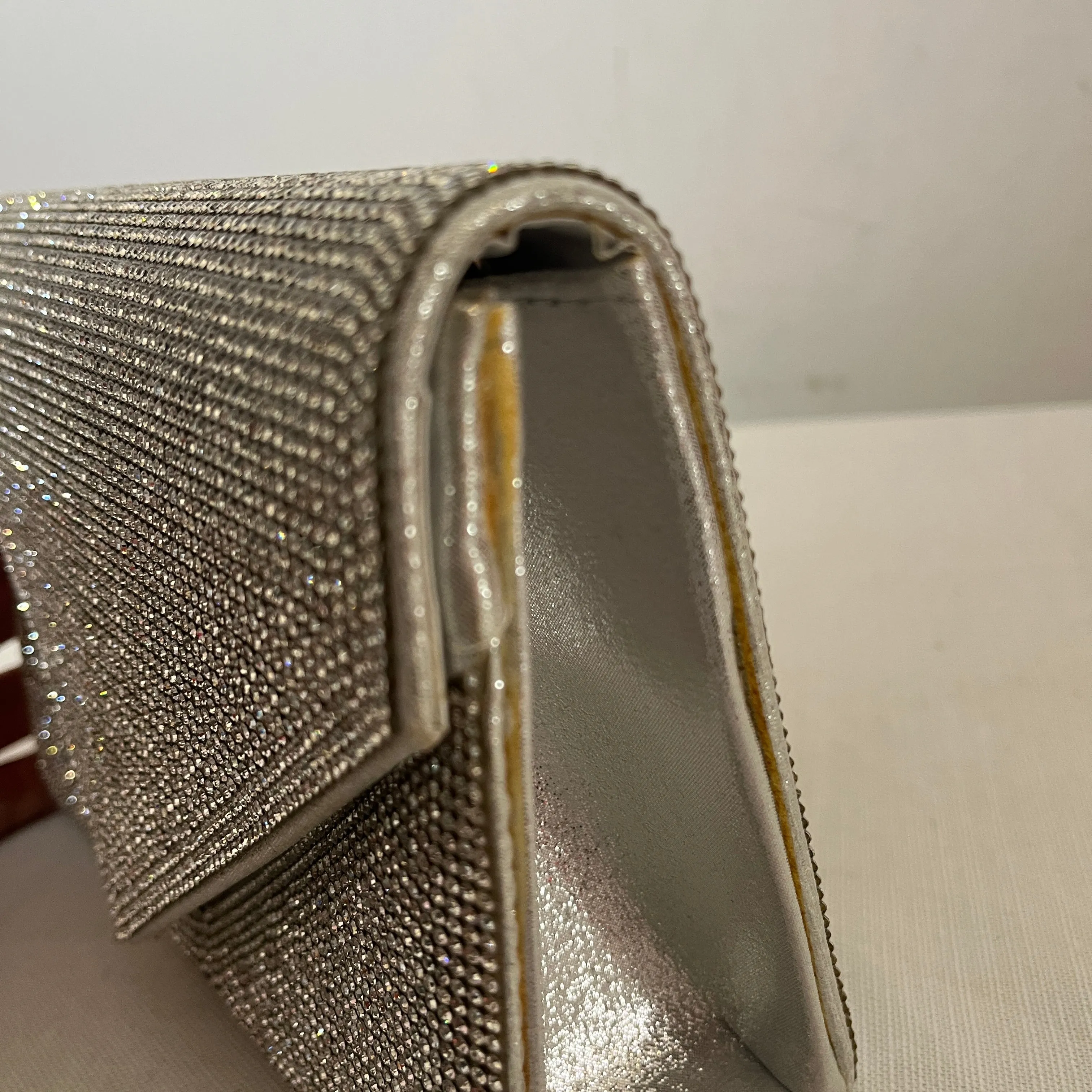 Quiz Silver Envelope Clutch | Like New |