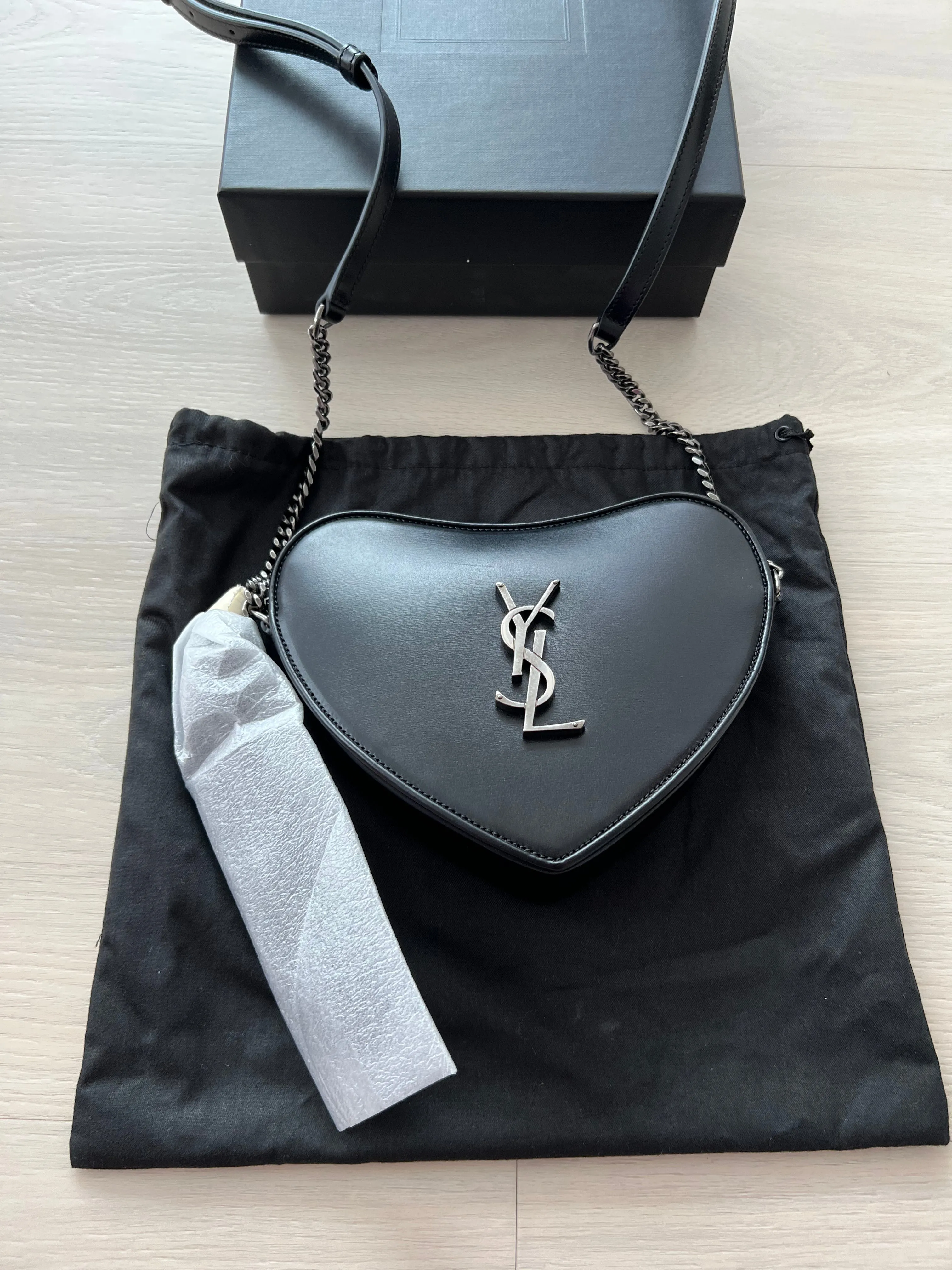 Saint Laurent Heart Tassel Bag