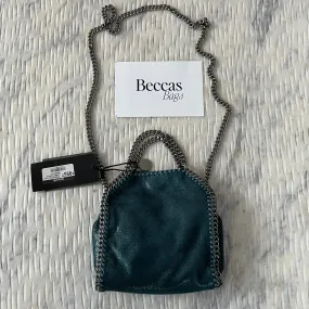 Stella McCartney Tiny Falabella Faux Leather Crossbody Bag Green Shimmer