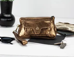 Thalia wallet - Silver, Bronze or Rose gold leather