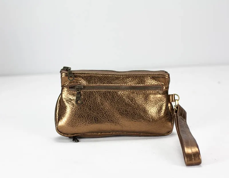 Thalia wallet - Silver, Bronze or Rose gold leather