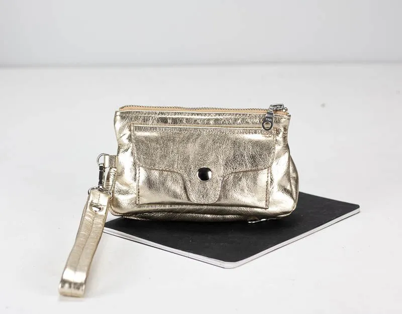 Thalia wallet - Silver, Bronze or Rose gold leather