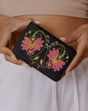 The Heart Flower Wallet Black