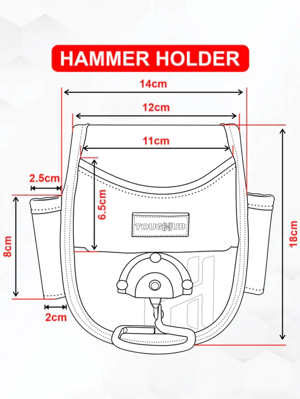 ToughHub Hammer Holder Tool Belt Pouch