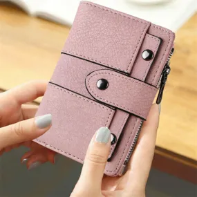 USA Women Wallet Leather Zip Coin Purse Clutch Handbag Small Mini Card Holder Short Purse Coin ID Credit Card PU Handbag