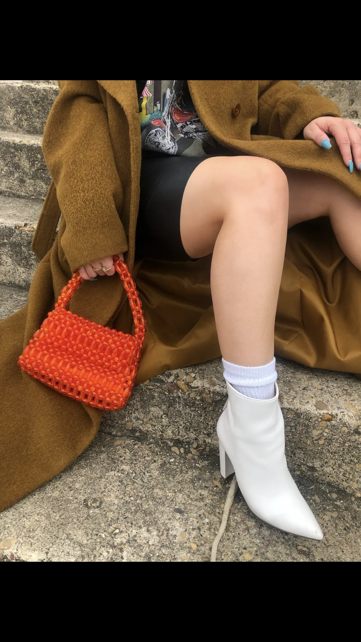 Vintage Creamsicle Bead Bag