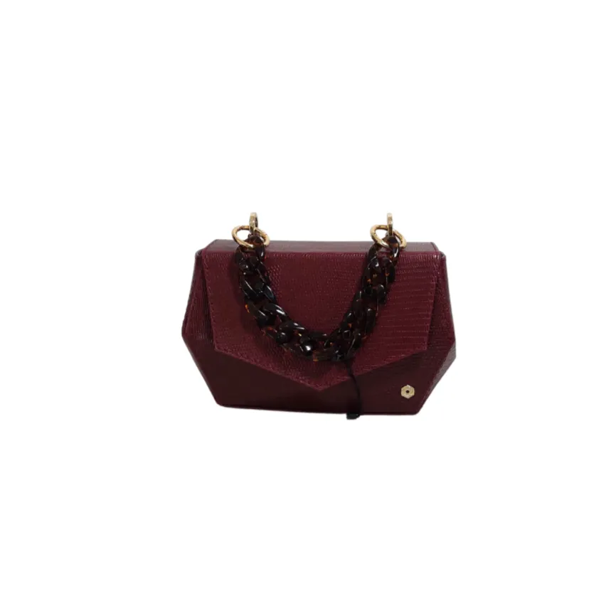 Warp Hexella Clutch Oxblood Lizard | Sample |