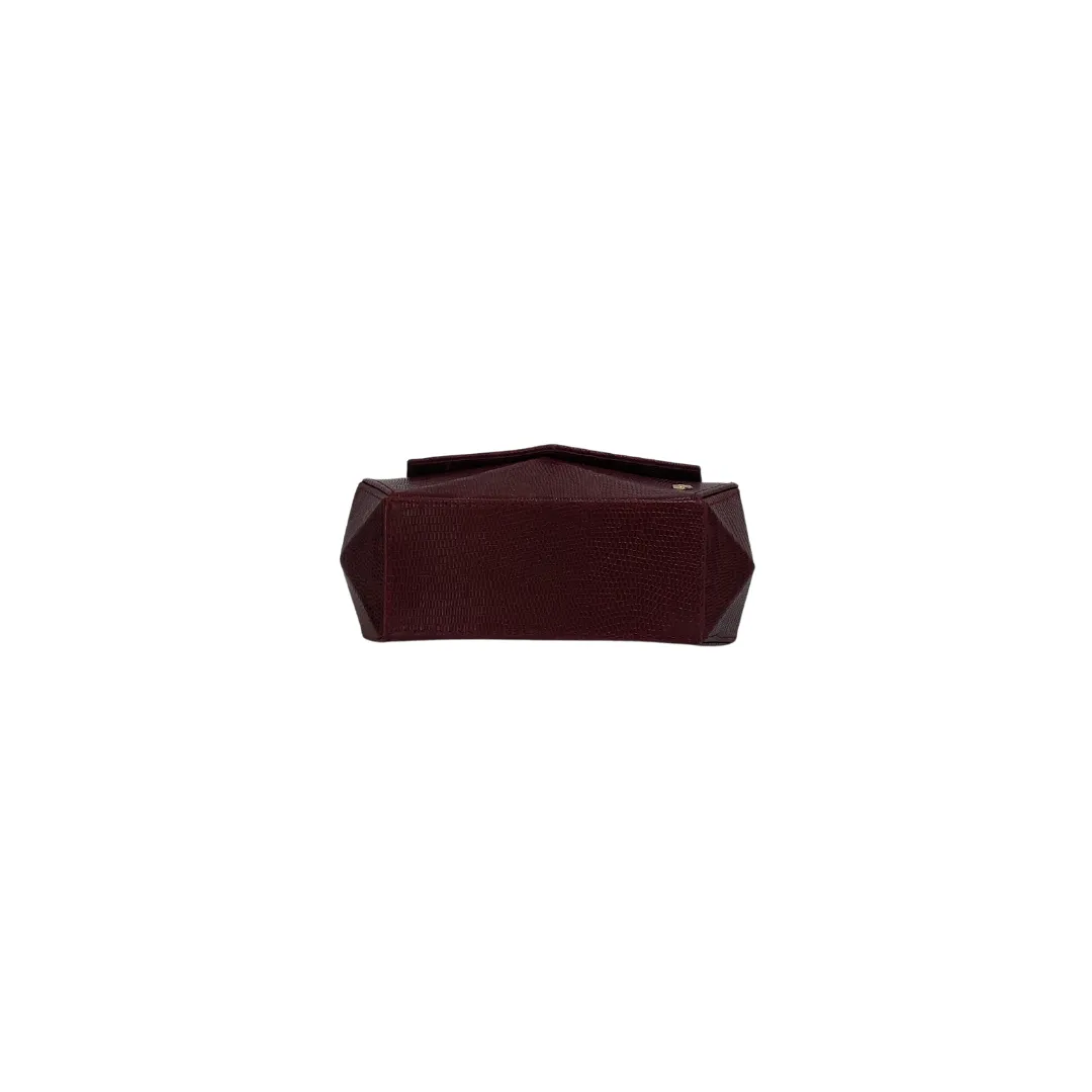 Warp Hexella Clutch Oxblood Lizard | Sample |