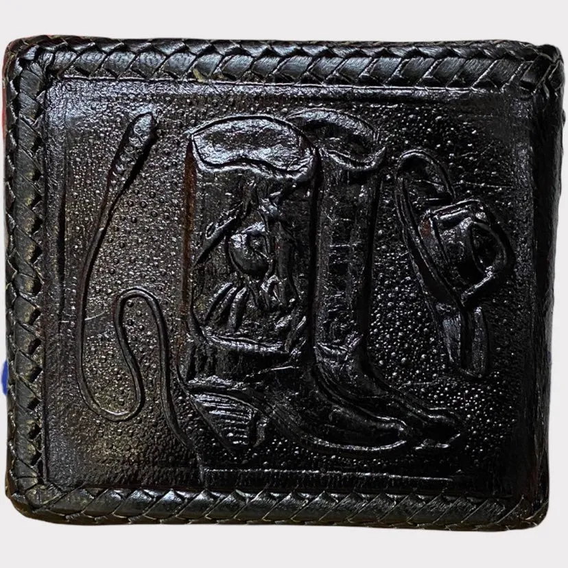 Western Motif Embossed Leather Wallet