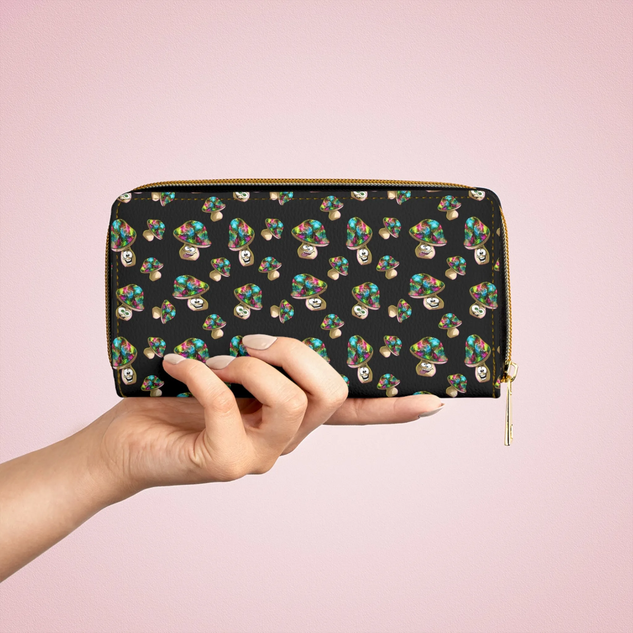 Zipper Wallet - Happy Mushroom