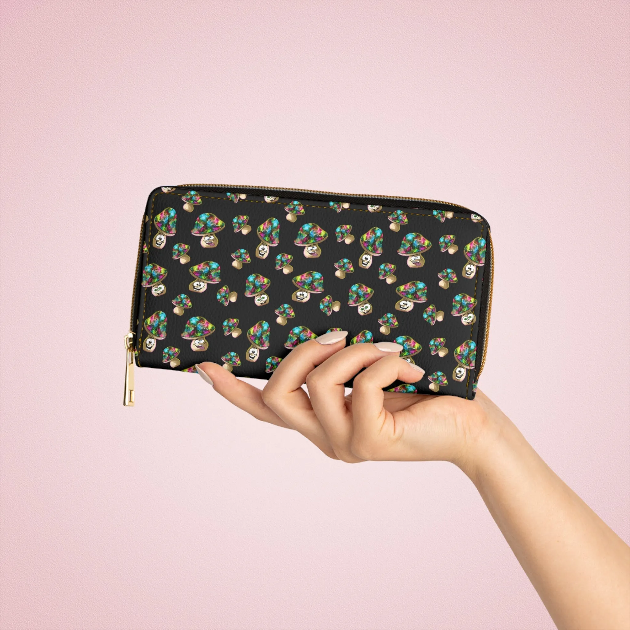 Zipper Wallet - Happy Mushroom